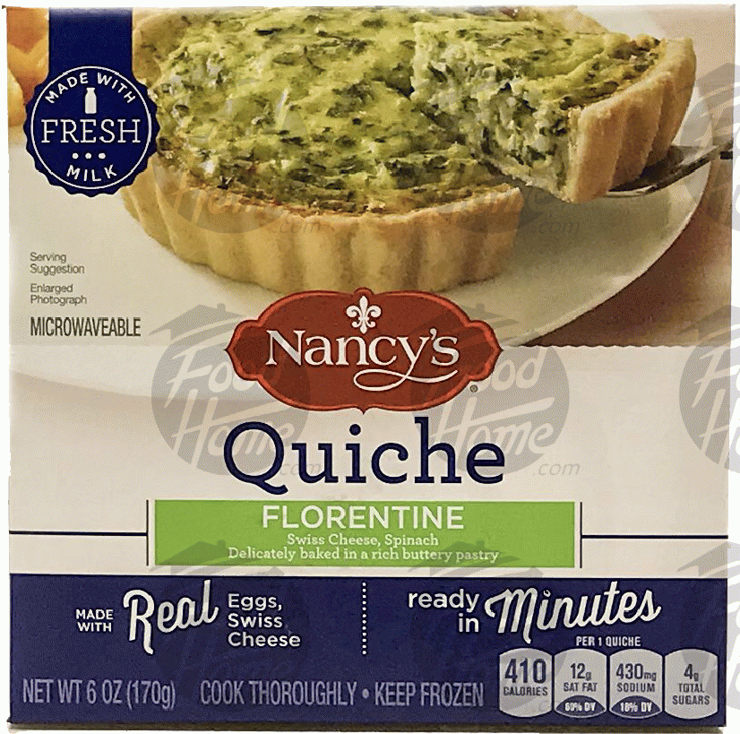 Nancy's Quiche florentine; swiss cheese and spinach Full-Size Picture